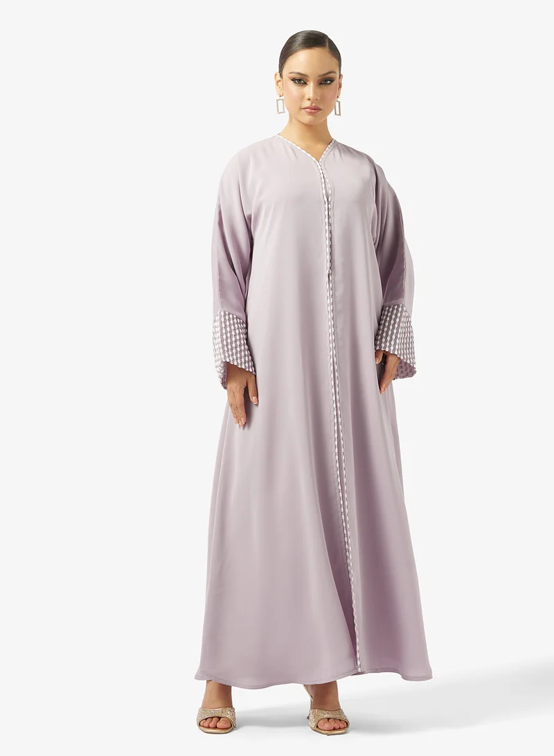 hayas closet  Lace detail Abaya With Sheila for Women | Best Price UAE